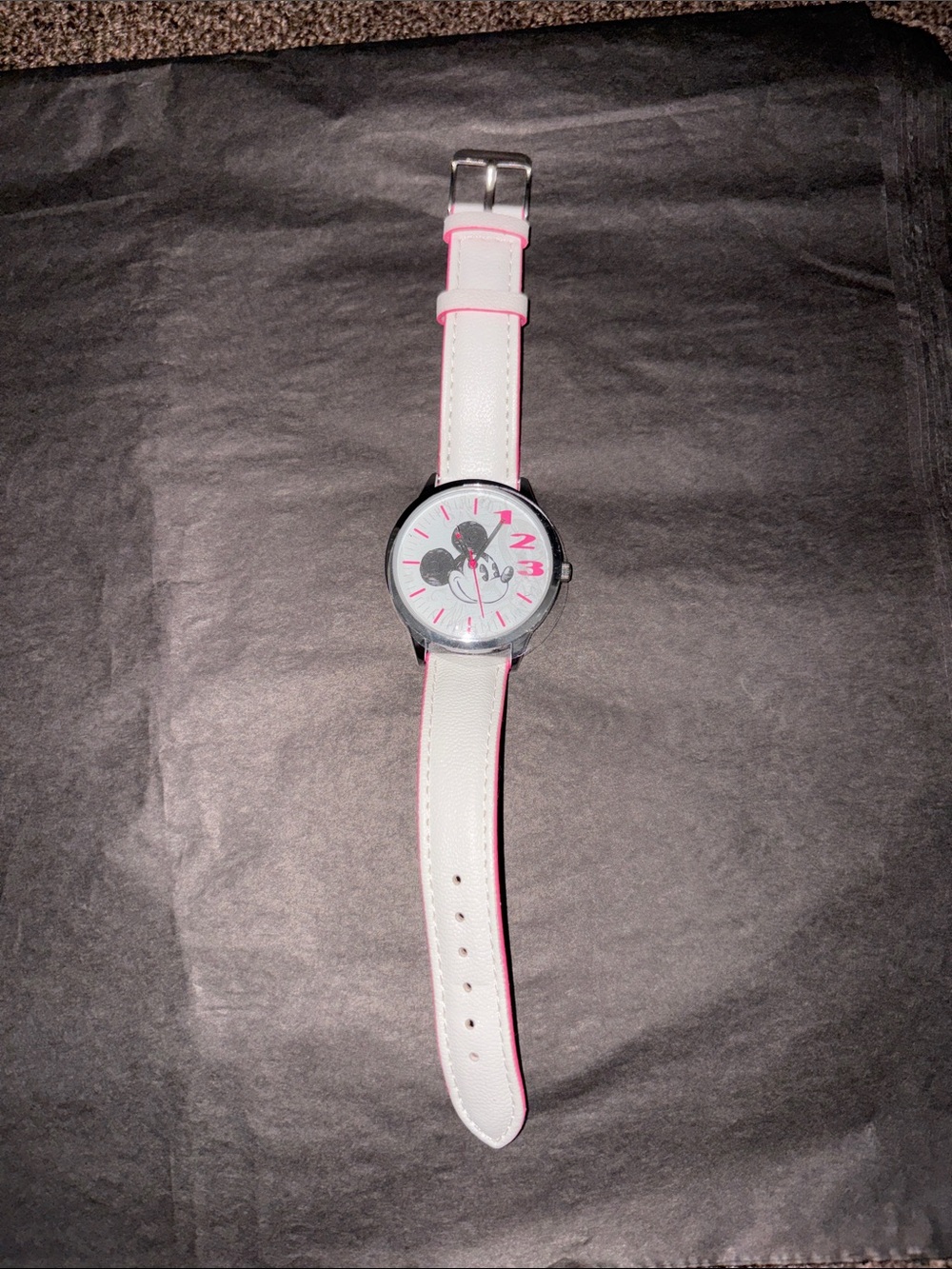 Disney White and Pink Mickey Mouse Women's Watch